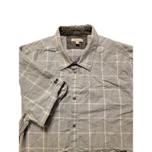 Calvin Klein Jeans Mens Short‎ Sleeve Plaid Button Down Shirt Size L